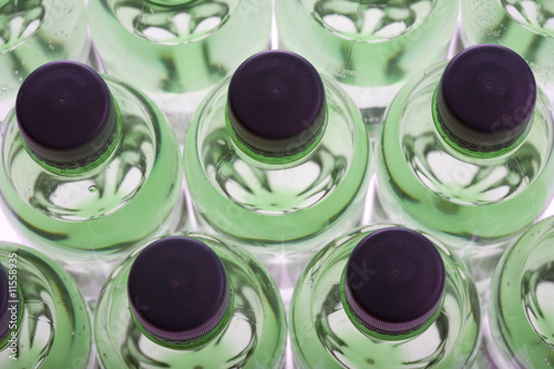Green water bottles