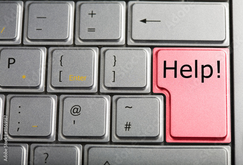 Computer keyboard with red help key