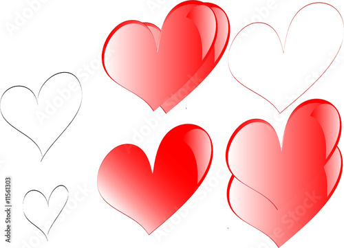 Abstract Sketch vector hearts of St Valentine background