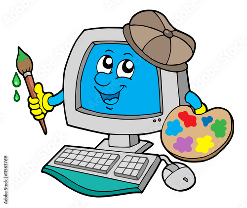 Cartoon computer artist