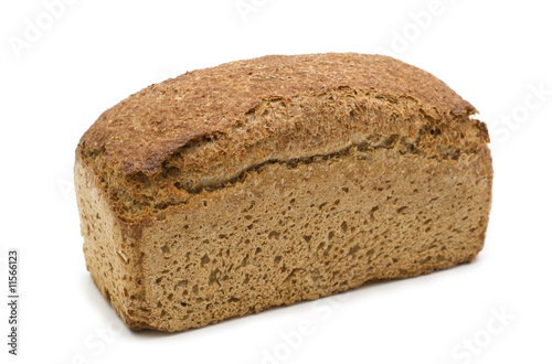 single bread on white background