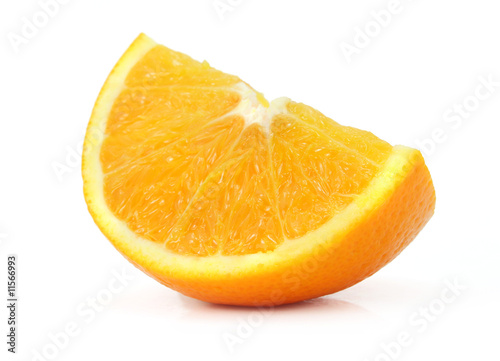 part of orange fruit isolated on white