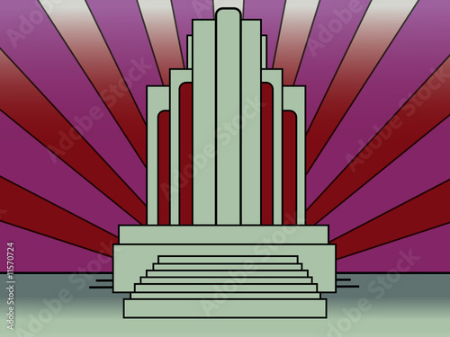 Art Deco style monument illustration