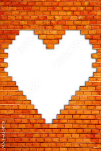 brick wall with heart shape