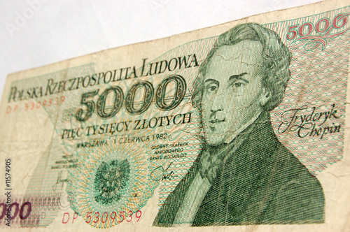 Chopin on Polish banknote