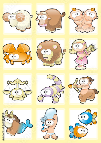 Funny Zodiac with Background