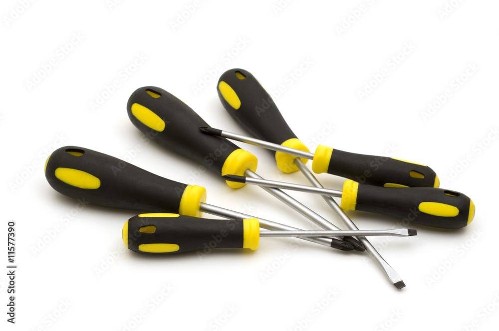 Obraz premium screwdrivers group on white background
