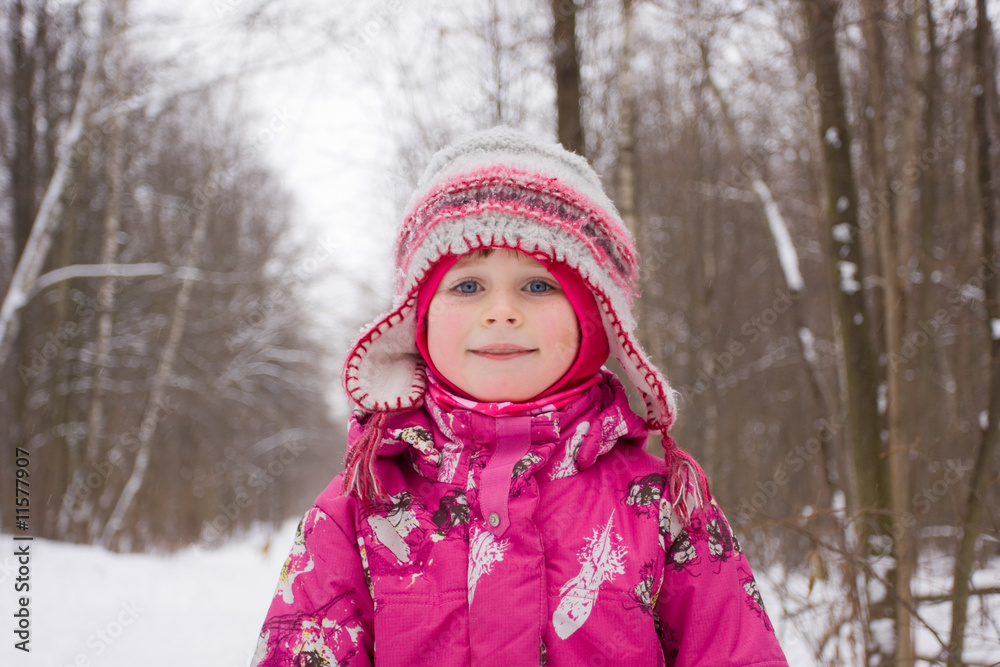 Smiling winter girl