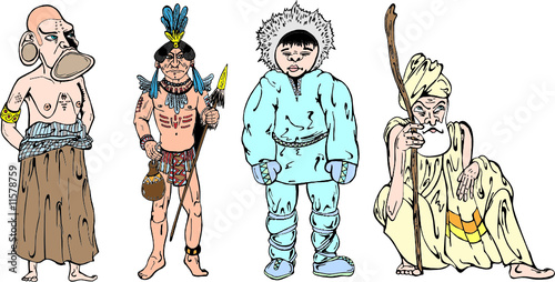African, Indian, Eskimo and Hind