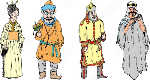 Japanese, Tibetian, Mongolian and Arabian