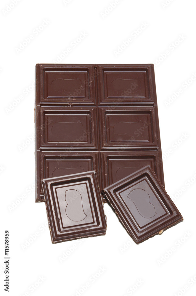 Chocolate isolated on white. Chocolate isolated on white.