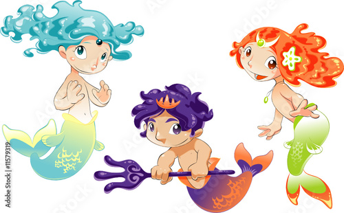 Two Baby Sirens and a Baby Triton #11579319