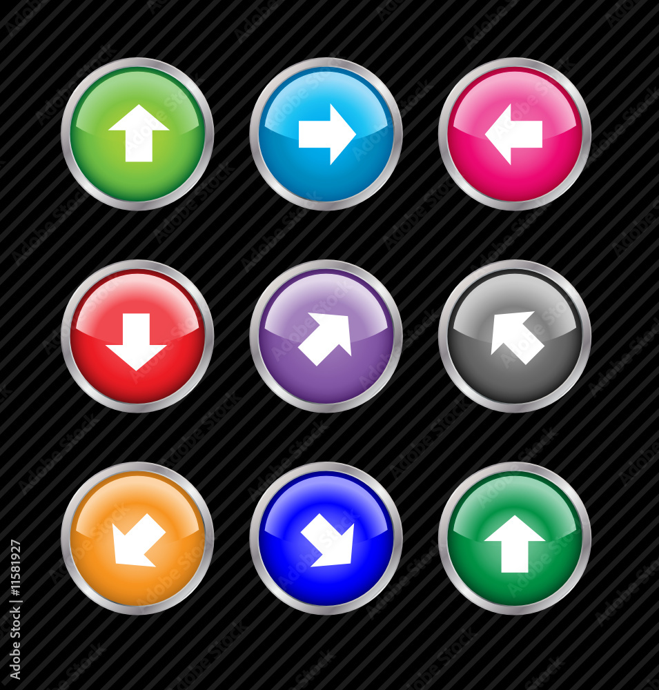 Arrows buttons for pushing design in app, internet. Web icons vectors. Arrows left right forward previous next back. Arrow button collection set. Cursor direction signs multi colors. Navigation button Arrows buttons for pushing design in app, internet. Web icons vectors. Arrows left right forward previous next back. Arrow button collection set. Cursor direction signs multi colors. Navigation button
