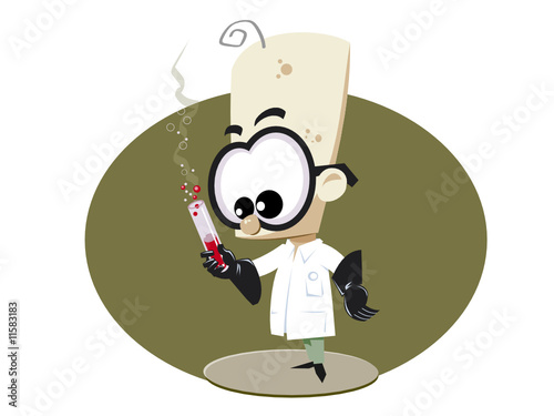 Cartoon Professor doing experiment