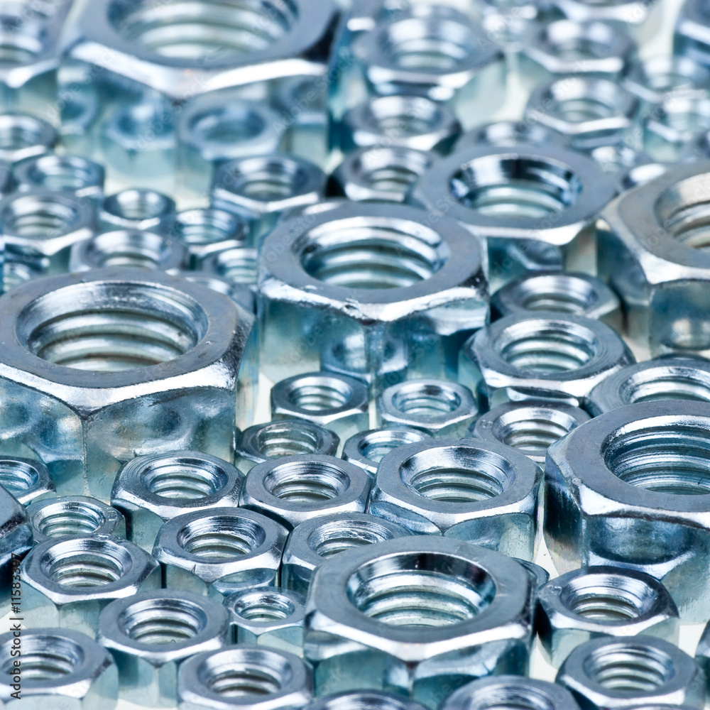 Hex nuts background Hex nuts background