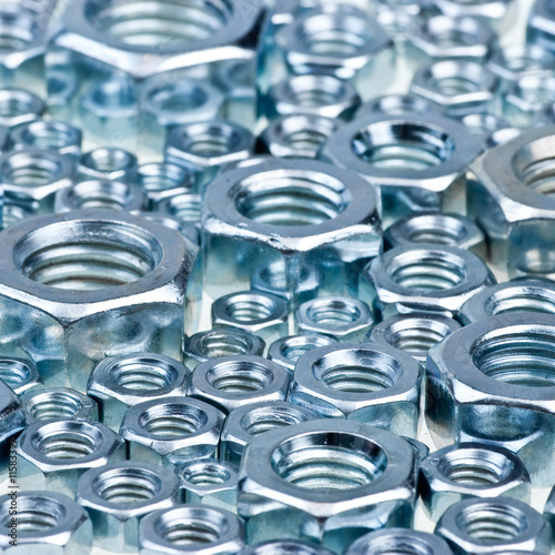 Hex nuts background