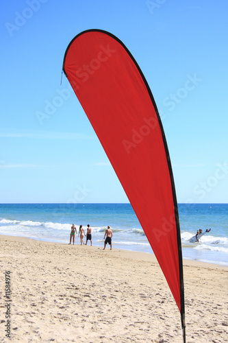 Strandurlaub Beachflag für Werbetext