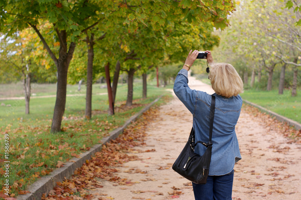 Woman in autumn park Woman in autumn park