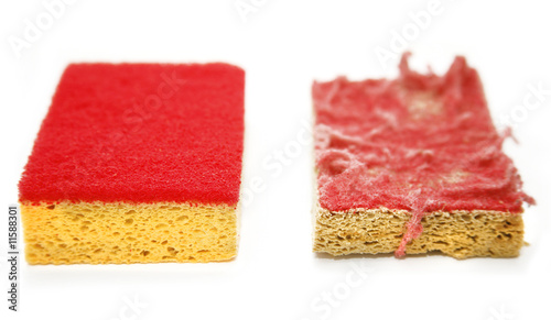 Clean and dirty, before and after sponge