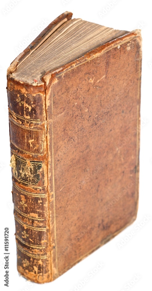 Old book standing up isolated by white Stock Photo | Adobe Stock