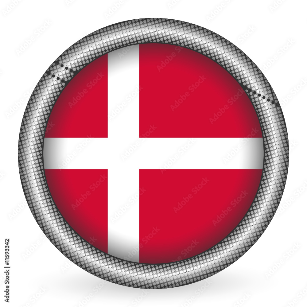 Fototapeta premium Denmark flag button