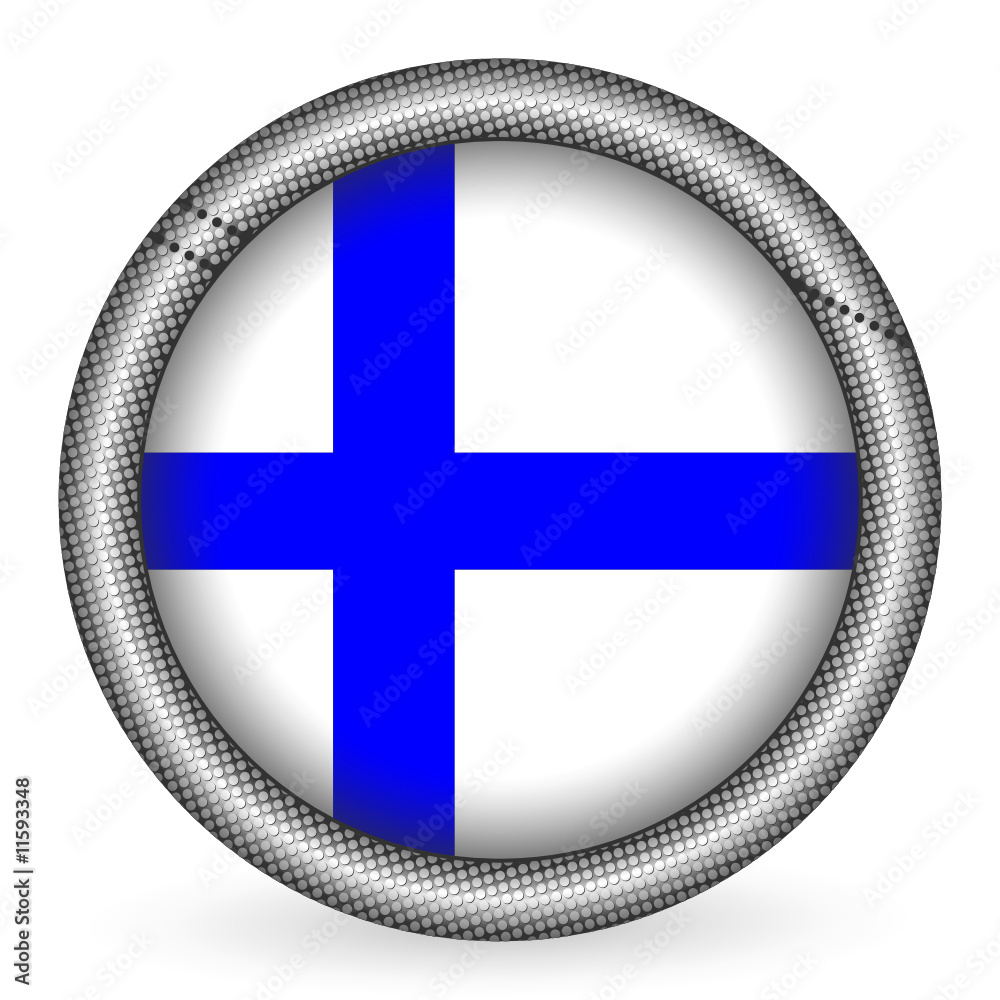 Obraz premium Finland flag button