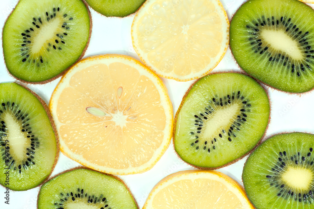 Fototapeta premium lemon - kiwi background