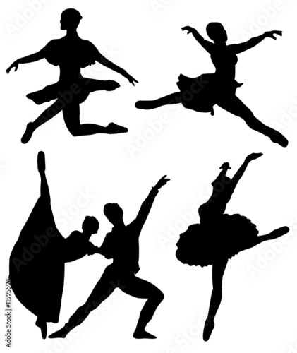 Ballet dancer silhouettes