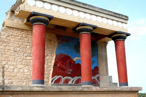 Fresque du Minautore à Knossos, Crète - Grèce photo