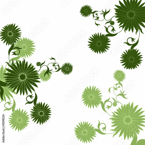 Wallpaper Mural green Floral Background Torontodigital.ca