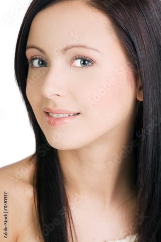 Portrait of beautiful woman with perfect skin