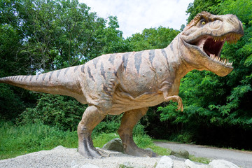 Poster Dinosaurus Dinosaurus in prehistorisch oerwoud  © Zdenek Pistek