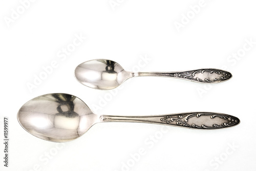 silver spoon and teaspoon