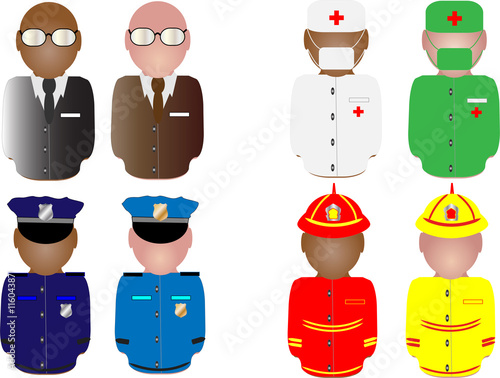 Collection of people in working uniform