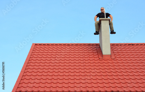 man on the roof