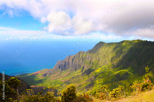 Kalalau Valley on north coast of Kauai  Hawaii