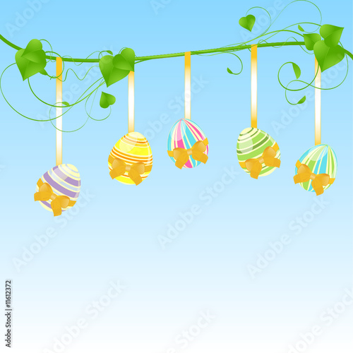 Hanging easter eggs