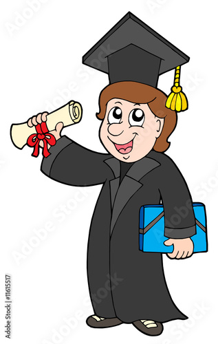 Happy graduate student