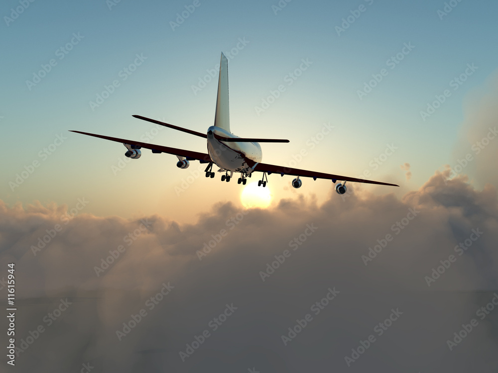 Plane In Flight Over Clouds 6 Plane In Flight Over Clouds 6