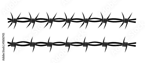 Set of two barbed wire tribal tattoos