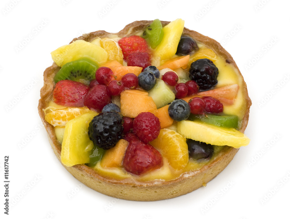 fruits cake on white background