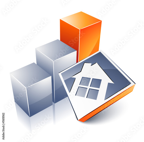 logo de maison et graphique