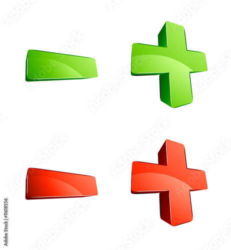 icônes plus et moins / addition et soustraction