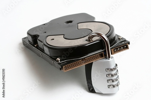 hard disk with padlock