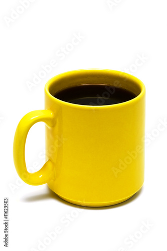 Yellow mug from coffee