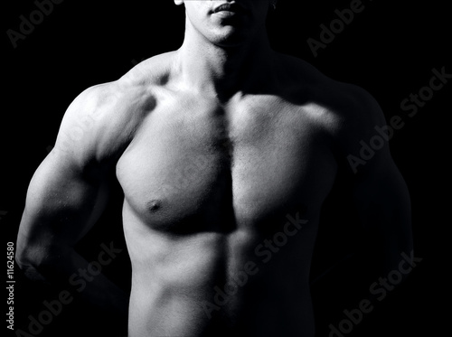 Cuadro en lienzo Body of man with muscular fit torso