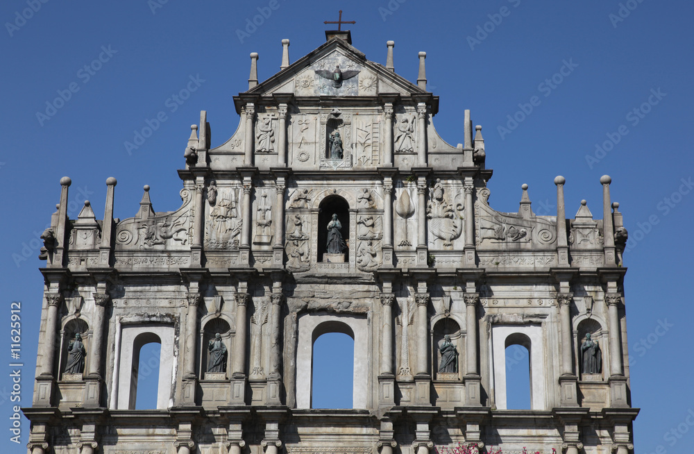 The facade of Saint Paul's Cathedral - Macau.
