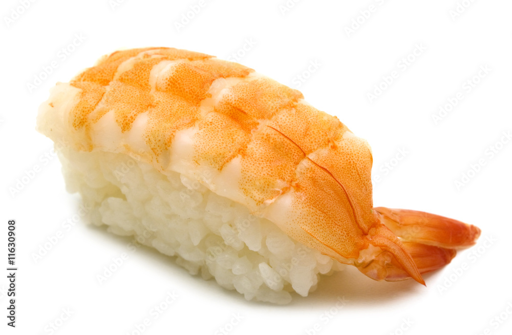 shrimp sushi on white background shrimp sushi on white background