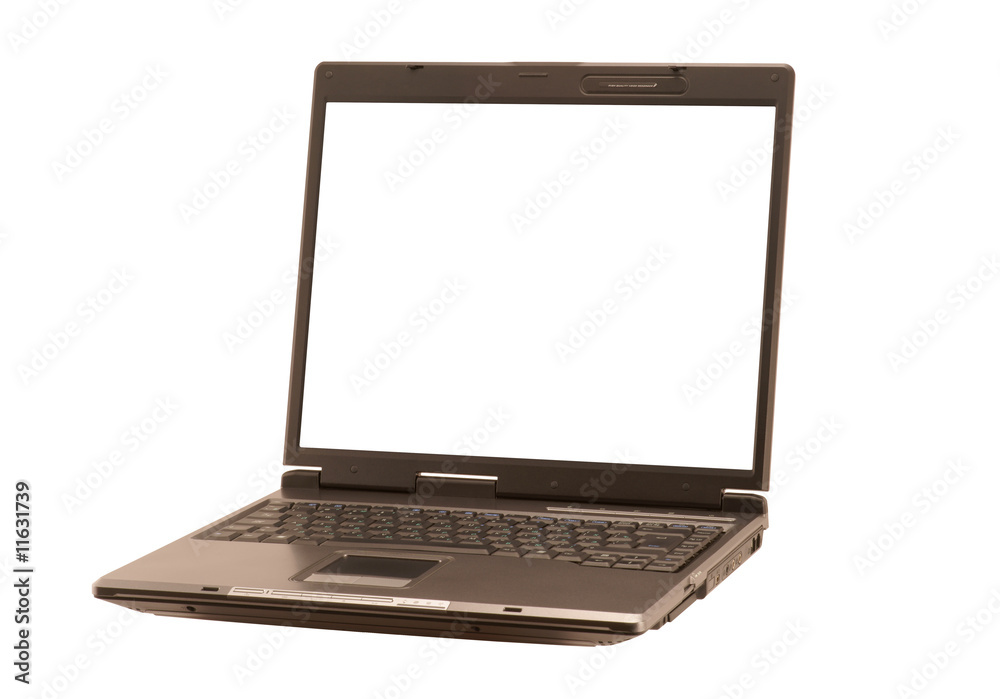 Fototapeta premium Laptop with clean display on white background