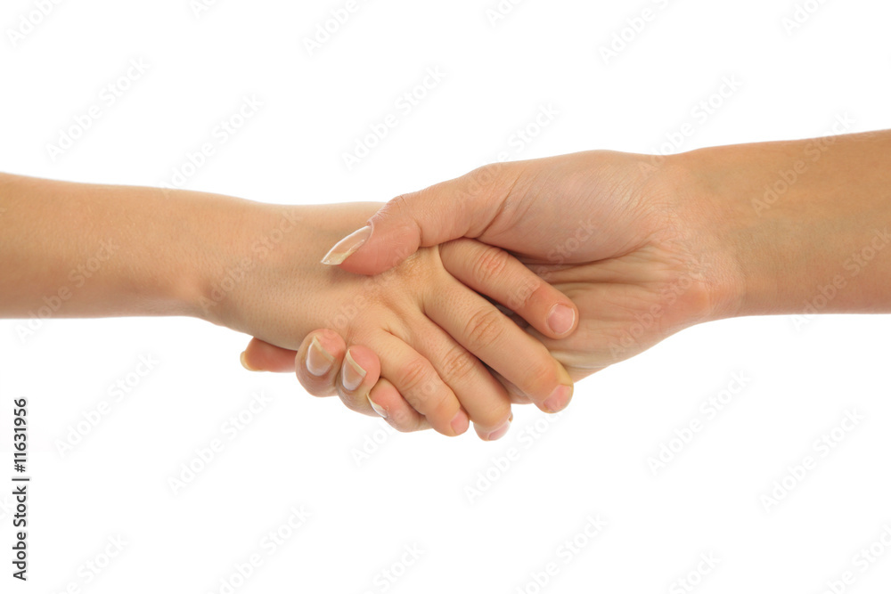 mother holding hand of son